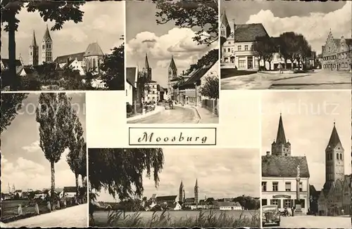 Moosburg Isar Ortsansicht mit Kirche Marktplatz Uferpartie Kat. Moosburg a.d.Isar