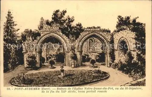 Pont Audemer Ruines de l Eglise Notre Dame du Pre Kat. Pont Audemer