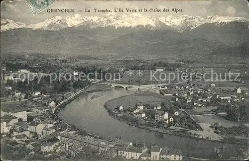 Grenoble La Tronche Ile Verte et chaine des Alpes Kat. Grenoble