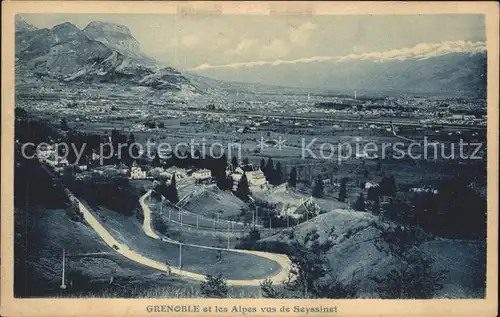 Grenoble Vue panoramiqe avec les Alpes vus de Seyssinet Kat. Grenoble