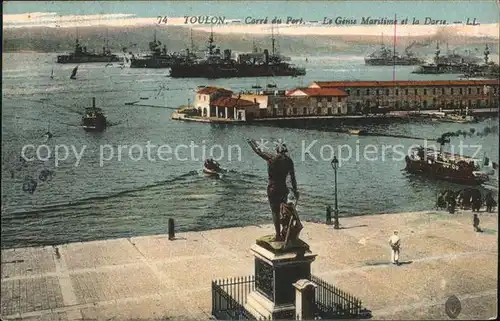 Toulon Var Carre du Port Genie Maritime et la Darse Statue Monument Kat. Toulon