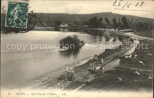 Vichy Allier Vue sur l Allier Stempel auf AK Kat. Vichy