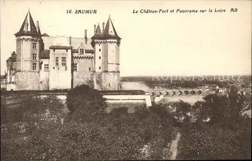 Saumur Chateau Fort et panorama sur la Loire Kat. Saumur