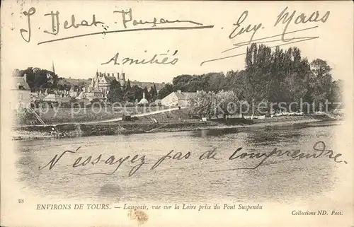 Langeais vue sur la Loire prise du Pont Suspendu Kat. Langeais