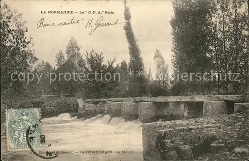 Saint Germain du Corbeis Le Moulin Pont Stempel auf AK Kat. Saint Germain du Corbeis