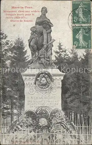 Mars la Tour Monument a la memoire des soldats pour la Patrie Stempel auf AK Kat. Mars la Tour
