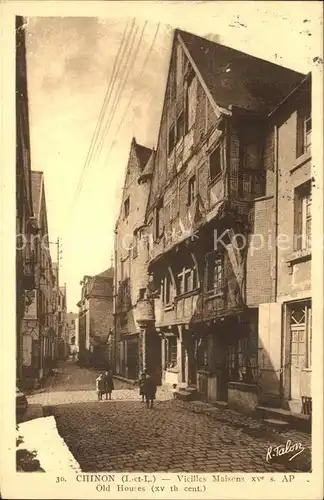 Chinon Indre et Loire Vieilles Maisons XVe siecle Kat. Chinon