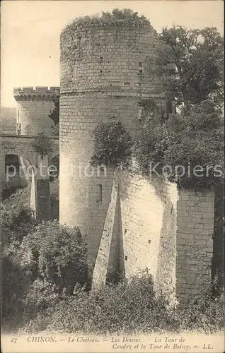 Chinon Indre et Loire Chateau Les Douves Tour de Coudry et Tour de Boissy Kat. Chinon