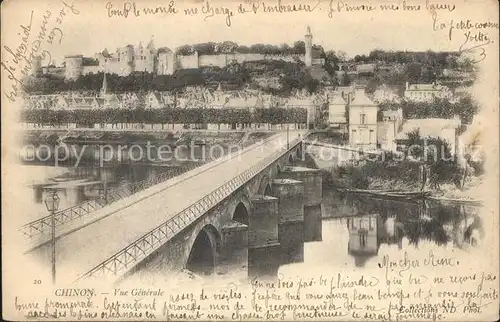 Chinon Indre et Loire Vue generale Pont Kat. Chinon