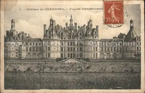 Chambord Blois Chateau Facade Stempel auf AK Kat. Chambord