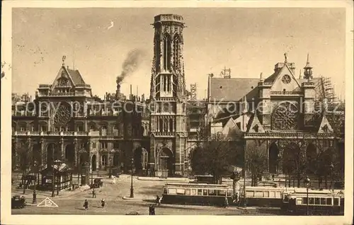 Paris Eglise Saint Germain l Auxerrois tram Kat. Paris