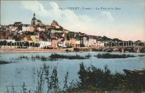 Joigny Yonne Pont et le Quai vue sur la ville Eglise Kat. Joigny