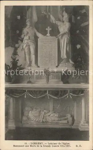 Domremy la Pucelle Vosges Interieur de l Eglise Monument aux Morts Grande Guerre 1. Weltkrieg Kriegerdenkmal Kat. Domremy la Pucelle