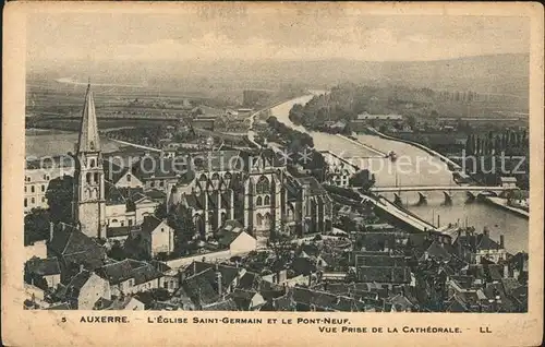 Auxerre Eglise Saint Germain et Pont Neuf vue prise de la Cathedrale Kat. Auxerre