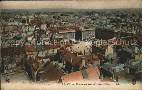 Reims Champagne Ardenne Panorama vers la Place Royale Kat. Reims
