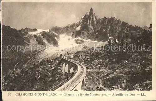 Chamonix Chemin de fer du Montenvers Aiguille du Dru Kat. Chamonix Mont Blanc