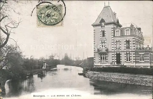 Bourges Les Bords de l Yevre Stempel auf AK Kat. Bourges