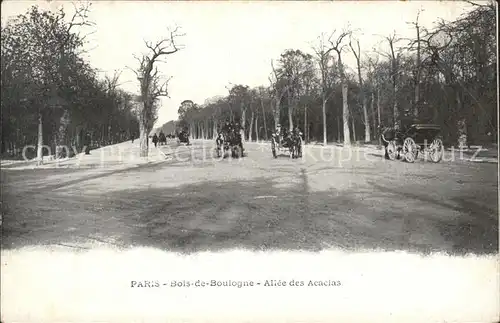 Paris Bois de Boulogne Allee des Acacias Pferdedroschke Kat. Paris