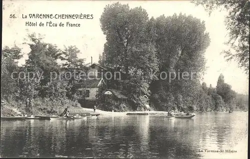 La Varenne Chennevieres Hotel de l Ecu de France aux bords de la Marne Kat. Saint Maur des Fosses