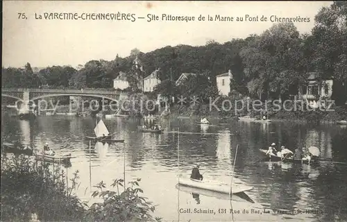 La Varenne Chennevieres Site pittoresque de la Marne au Pont de Chennevieres bateau Kat. Saint Maur des Fosses