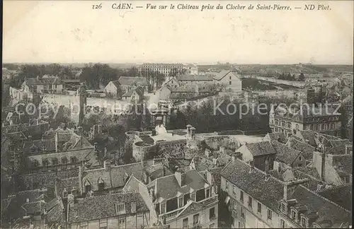Caen Vue sur le Chateau prise du Clocher de l Eglise Saint Pierre Kat. Caen