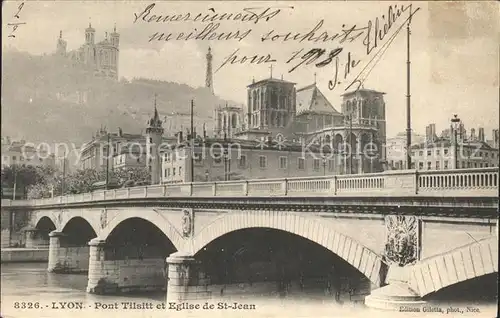 Lyon France Pont Tilsitt et Eglise de Saint Jean Kat. Lyon