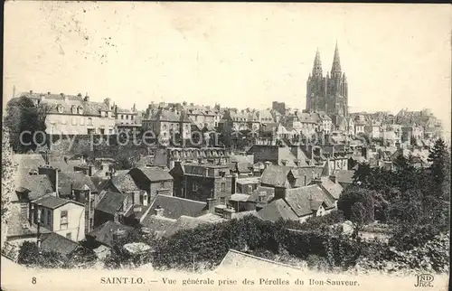 Saint Lo Manche Vue generale prise des Perelles du Bon Sauveur Cathedrale Kat. Saint Lo