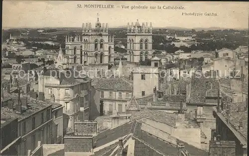 Montpellier Herault Vue generale sur la Cathedrale Kat. Montpellier