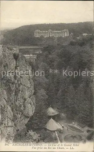 Bagnoles de l Orne Lac et Grand Hotel vue prise du Roc au Chien Kat. Bagnoles de l Orne