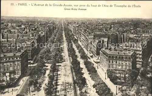 Paris Avenue de la Grande Armee vue prise de l Arc de Triomphe Kat. Paris