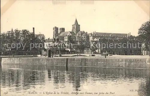 Caen Eglise de la Trinite Abbaye aux Dames vue prise du Port Kat. Caen