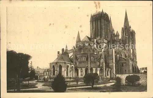 Coutances Abside de la Cathedrale Jardin de l ancien Eveche Kat. Coutances