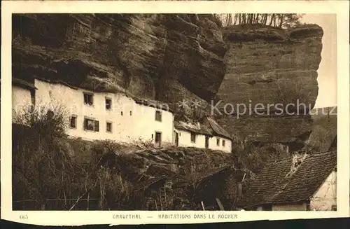 Graufthal Bas Rhin Habitations dans le Rocher Kat. Eschbourg