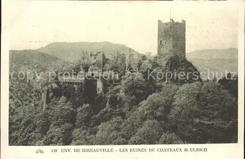 Ribeauville Haut Rhin Elsass Ruines du Chateau Saint Ulrich Kat. Ribeauville