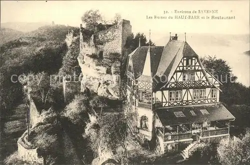 Saverne Bas Rhin Alsace Ruines du Haut Barr et le Restaurant Kat. Saverne