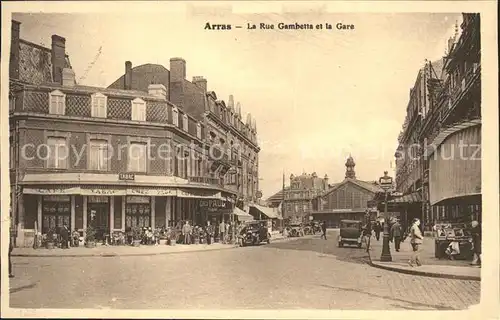 Arras Pas de Calais Rue Gambetta et la Gare Kat. Arras