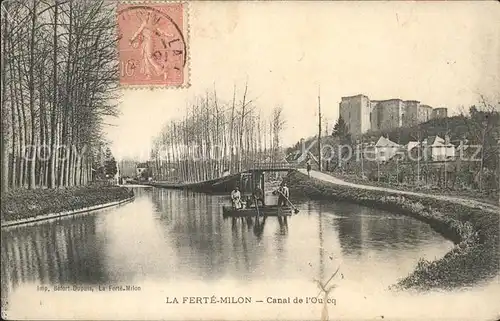 La Ferte Milon Canal de l Ourcq Stempel auf AK Kat. La Ferte Milon