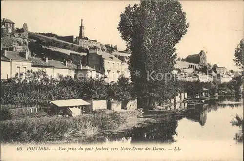 Poitiers Vienne Vue prise du pont Joubert vers Notre Dame des Dunes Kat. Poitiers