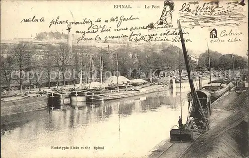 Epinal Vosges Le Port Bateau Kahn Kran Kat. Epinal