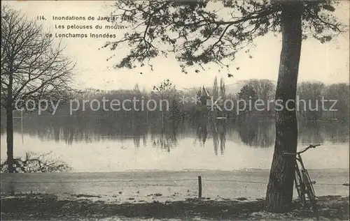 Paris Inondations 1910 Bois de Boulogne Moulin de Longchamp Kat. Paris