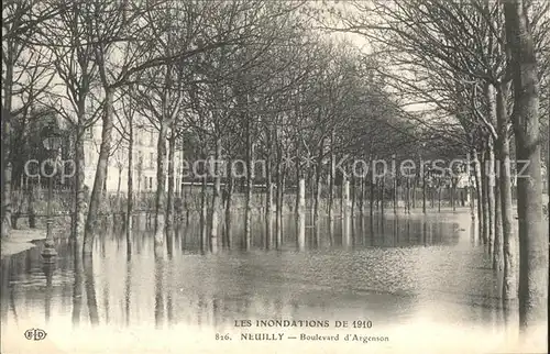 Neuilly sur Seine Les inondations de 1910 Boulevard d Argenson Kat. Neuilly sur Seine