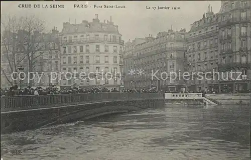 Paris Crue de la Seine Pont Saint Louis Janvier 1910 Kat. Paris