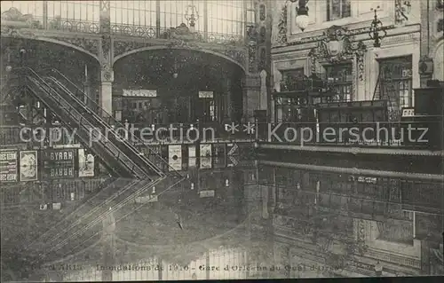 Paris Inondations de 1910 Gare d Orleans du Quai d Orsay Kat. Paris