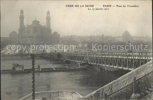 Paris Crue de la Seine Pont du Trocadero Janvier 1910 Kat. Paris