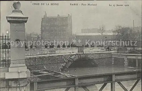 Paris Crue de la Seine Pont Morland Janvier 1910 Kat. Paris