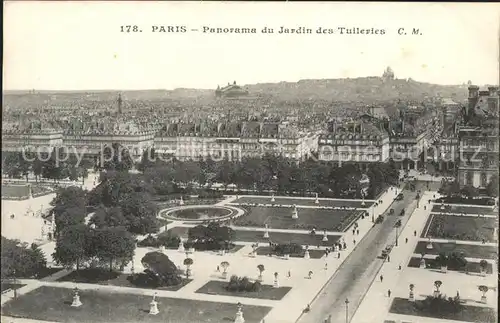 Paris Panorama du Jardin Tuileries Kat. Paris