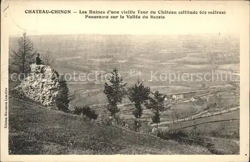 Chateau-Chinon Ville Ruines d'une vieille Tour du Chateau Panorama Vallee du Bazois / Chateau-Chinon(Ville) /Arrond. de Chateau-Chinon