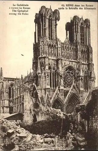 Reims Champagne Ardenne Cathedrale Ruines Guerre Mondiale Kat. Reims