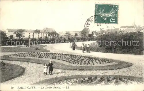 Saint Omer Pas de Calais Le Jardin Public Stempel auf AK Kat. Saint Omer