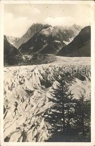 Chamonix La Mer de glace et les Grandes Jorasses Kat. Chamonix Mont Blanc